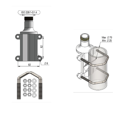 画像4: アンテナ基台　マスト・レール用ブラケット　 アルミダイキャスト
